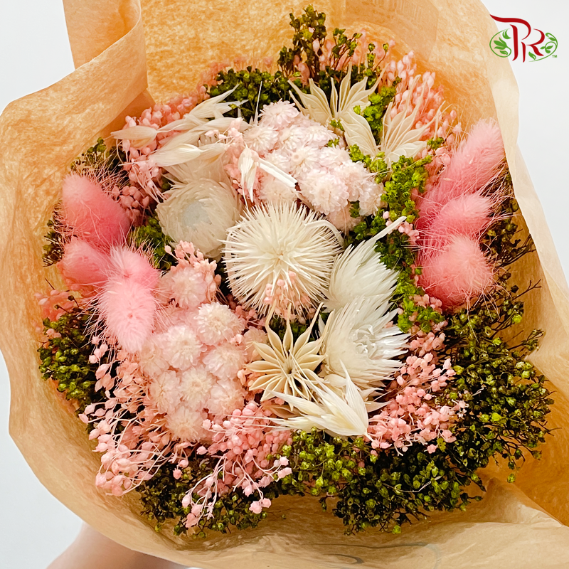 Dried Mix Bouquet - Pink With Green