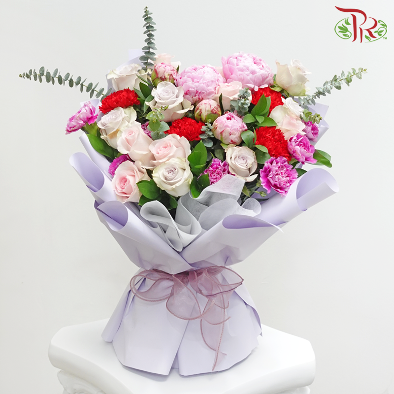 Peony Rose Delight Bouquet by bouquet scaffold