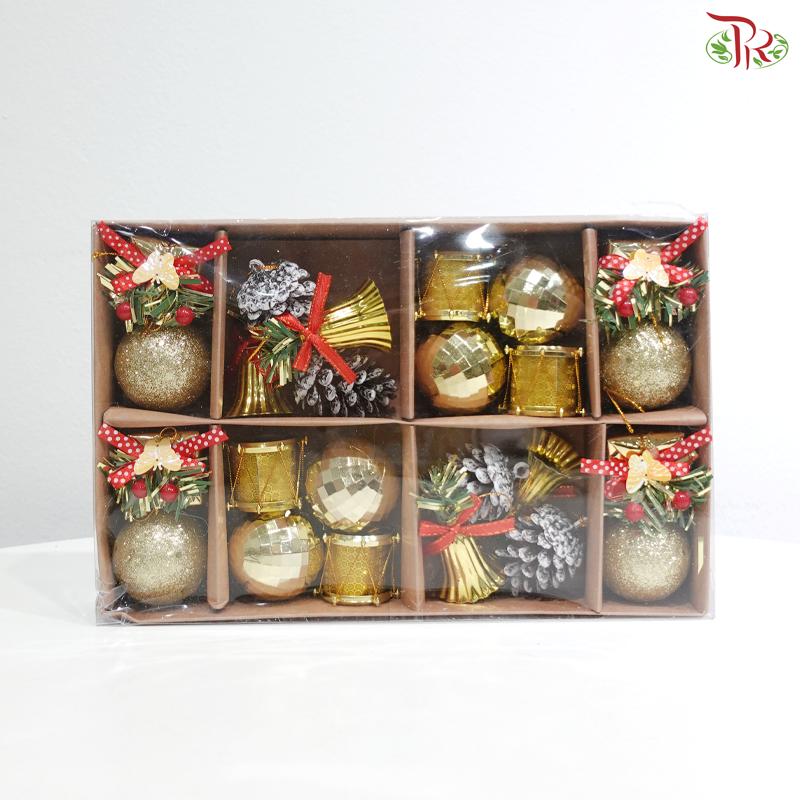 Christmas Ball & Bell Ornament Set - Gold