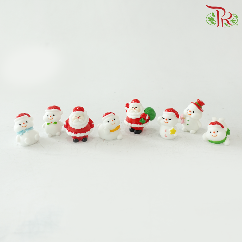 Christmas Figurines (Asst) - 6 Snowman + 2 Santa (B)