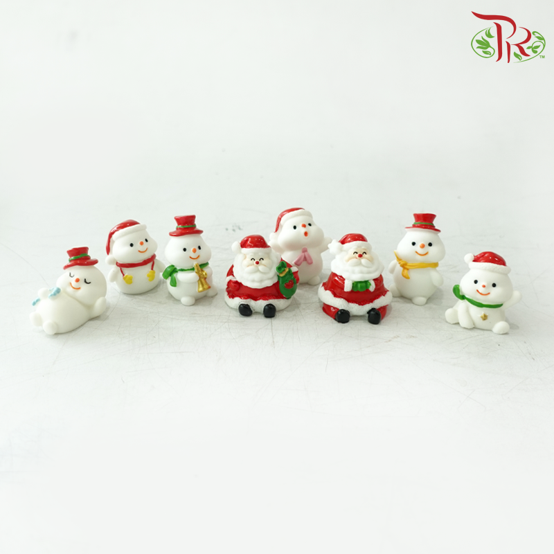 Christmas Ornaments (Asst) - 6 Snowman + 2 Santa (A)