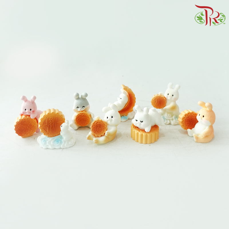 Mooncake Mid-Autumn Bunny Set Ornaments - 8PCS
