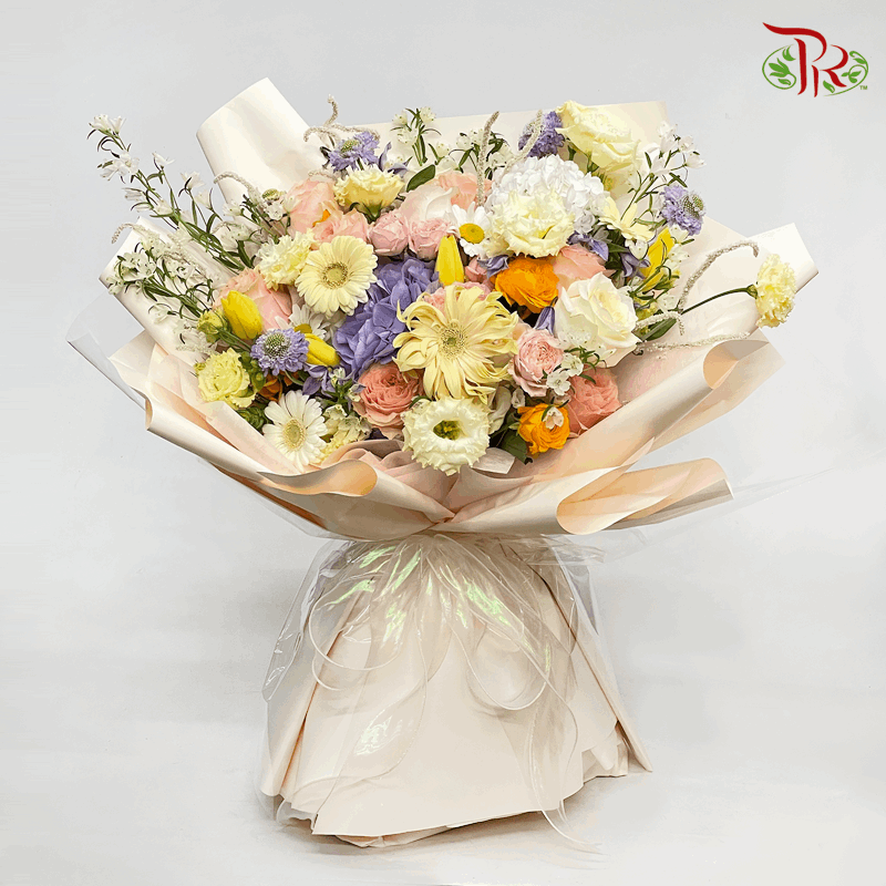 Assorted Premium Flower Bouquet In Pastel Colour (L size) | Pudu