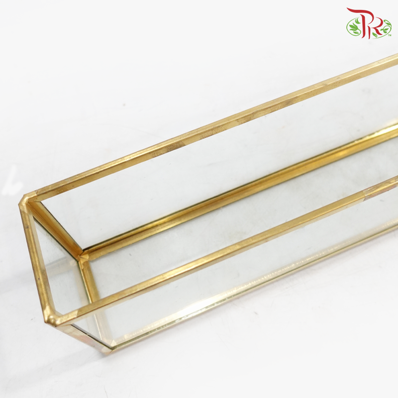 Y194108J - Rectangular Glass Box With Gold Edges