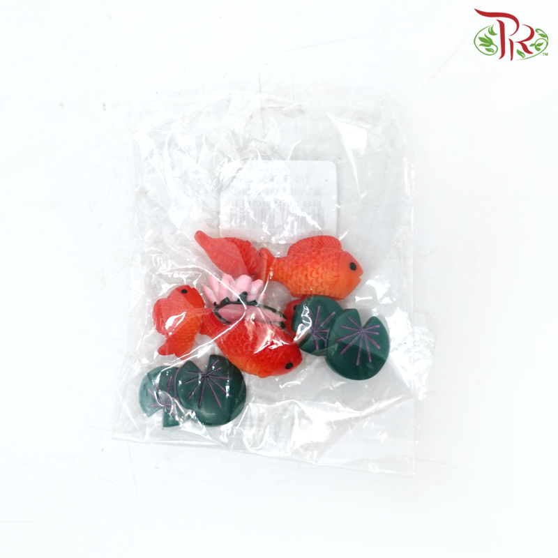 Gardening Miniature - Orange Fish With Lotus《荷塘月色》-Pudu Ria Florist-prflorist.com.my