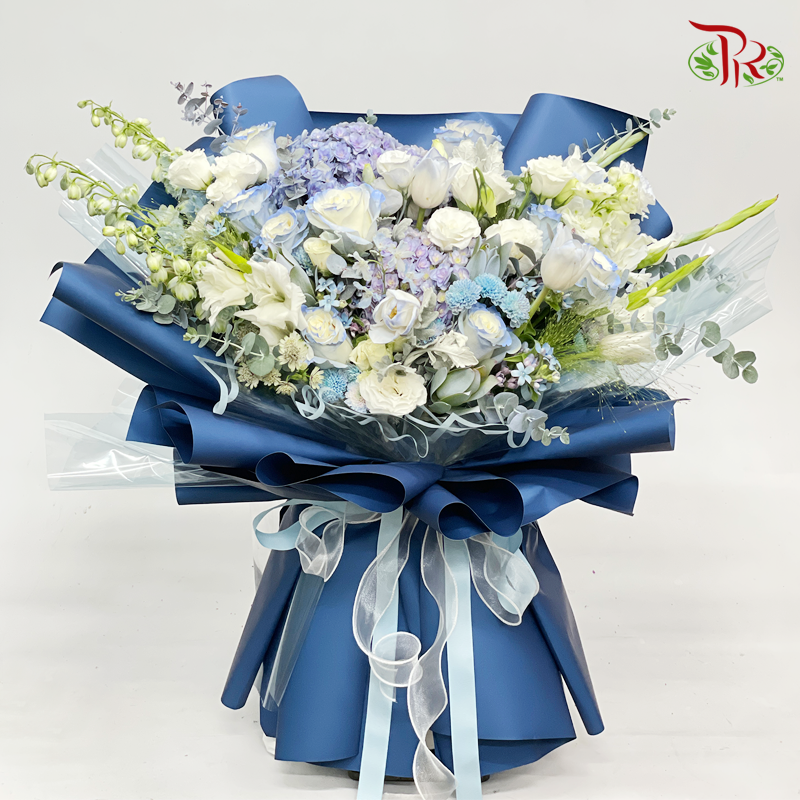 Premium Assorted Flower Bouquet In Blue (XL size)-Pudu Ria Florist-prflorist.com.my