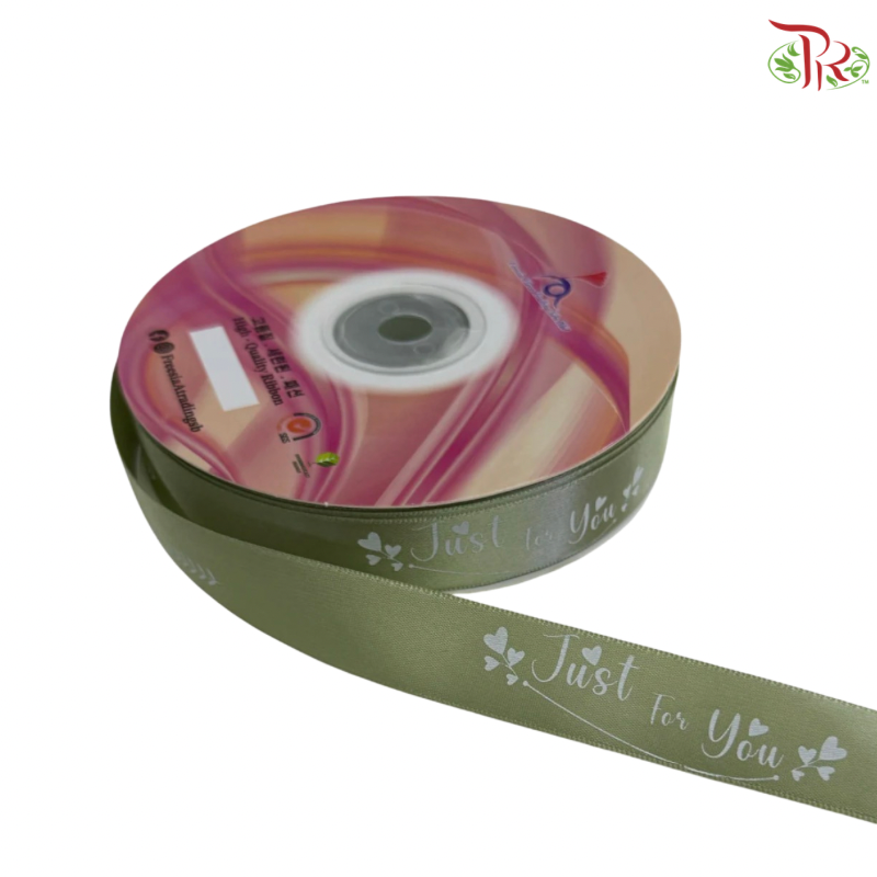 FRB134 Soft Pastel Colour Premium Satin Ribbon "Just For You" (20mm X 50Yards)