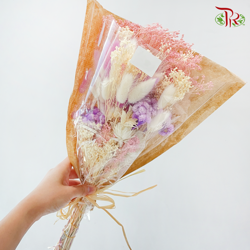 Dried Mix Bouquet - Lilac With Pink
