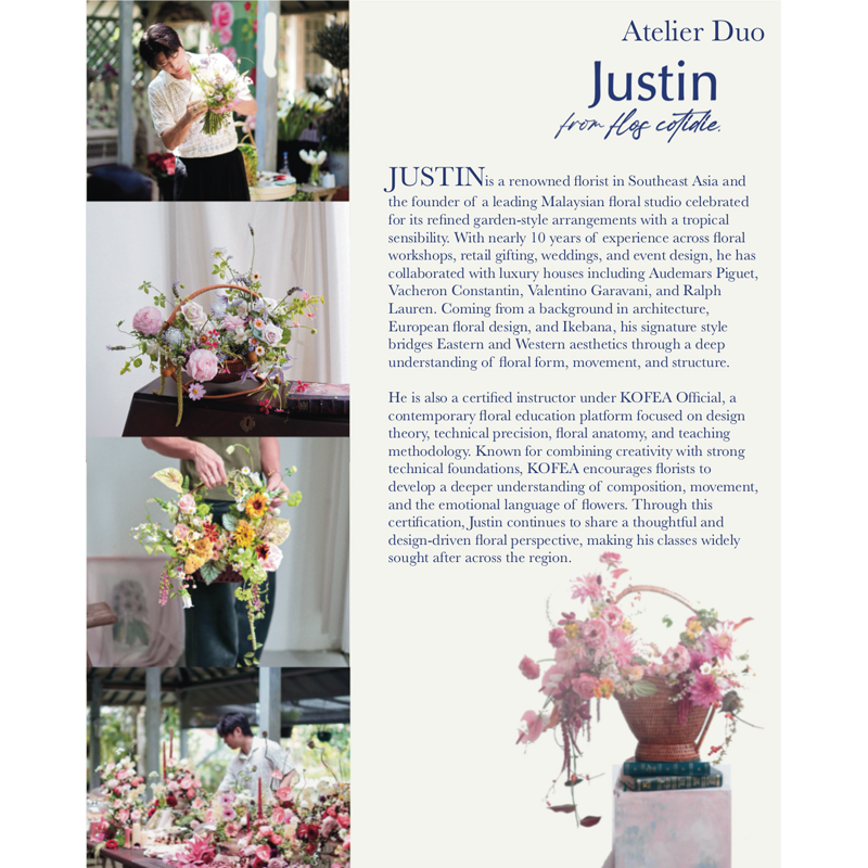 【Atelier Duo With Ken Flower & Flos. Cotidie】3 Days Intensive Floral Workshop  (Pudu Ria HQ- KL)