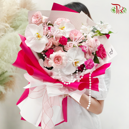 Hot Pink Theme Flower Arrangement (In Vase/ Hand Bouquet) - Pudu Ria Florist
