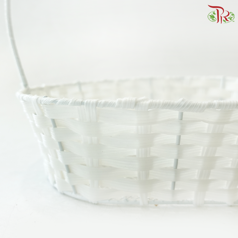 White Woven Plastic Basket