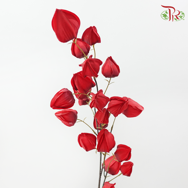 104cm - Artificial Golden Berry Spray - Red (3 Stems)