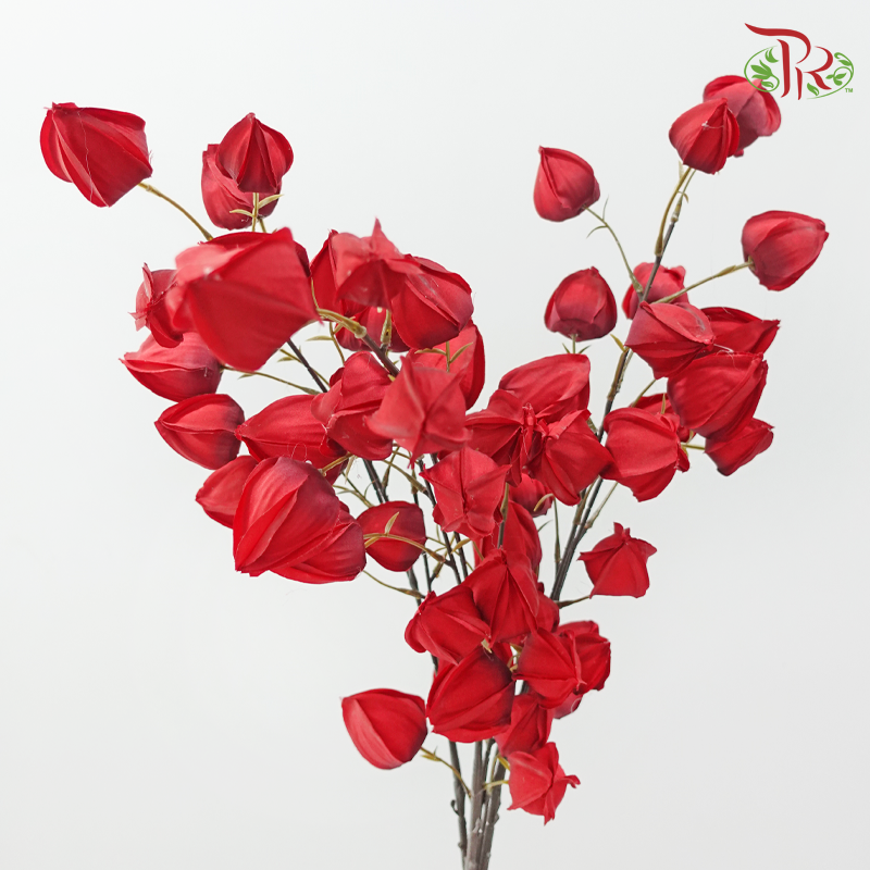 104cm - Artificial Golden Berry Spray - Red (3 Stems)