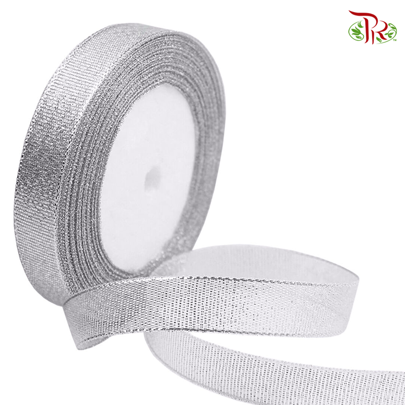 10MM SPARKLING TEXTURE RIBBON- FRB004#2-Silver-Pudu Ria Florist-prflorist.com.my