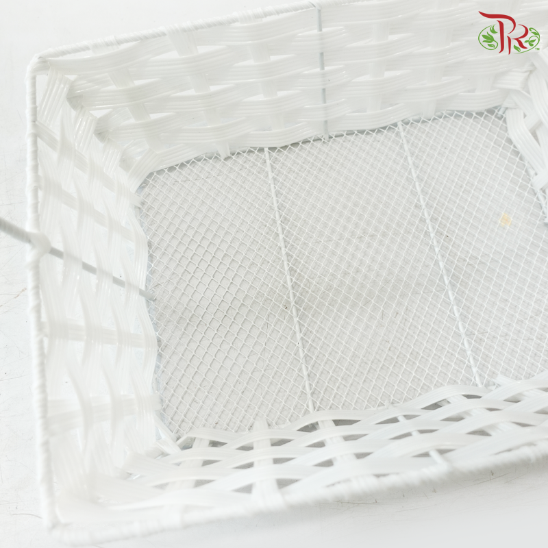 White Woven Plastic Basket