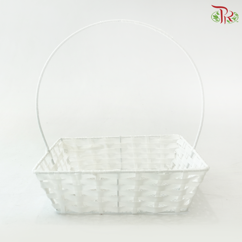 White Woven Plastic Basket