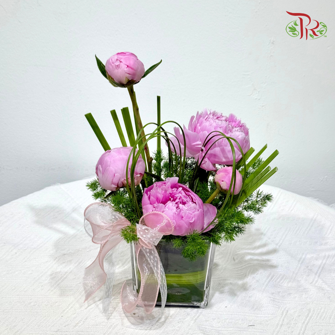 Fresh Meadow Peony Arrangement (With Vase)