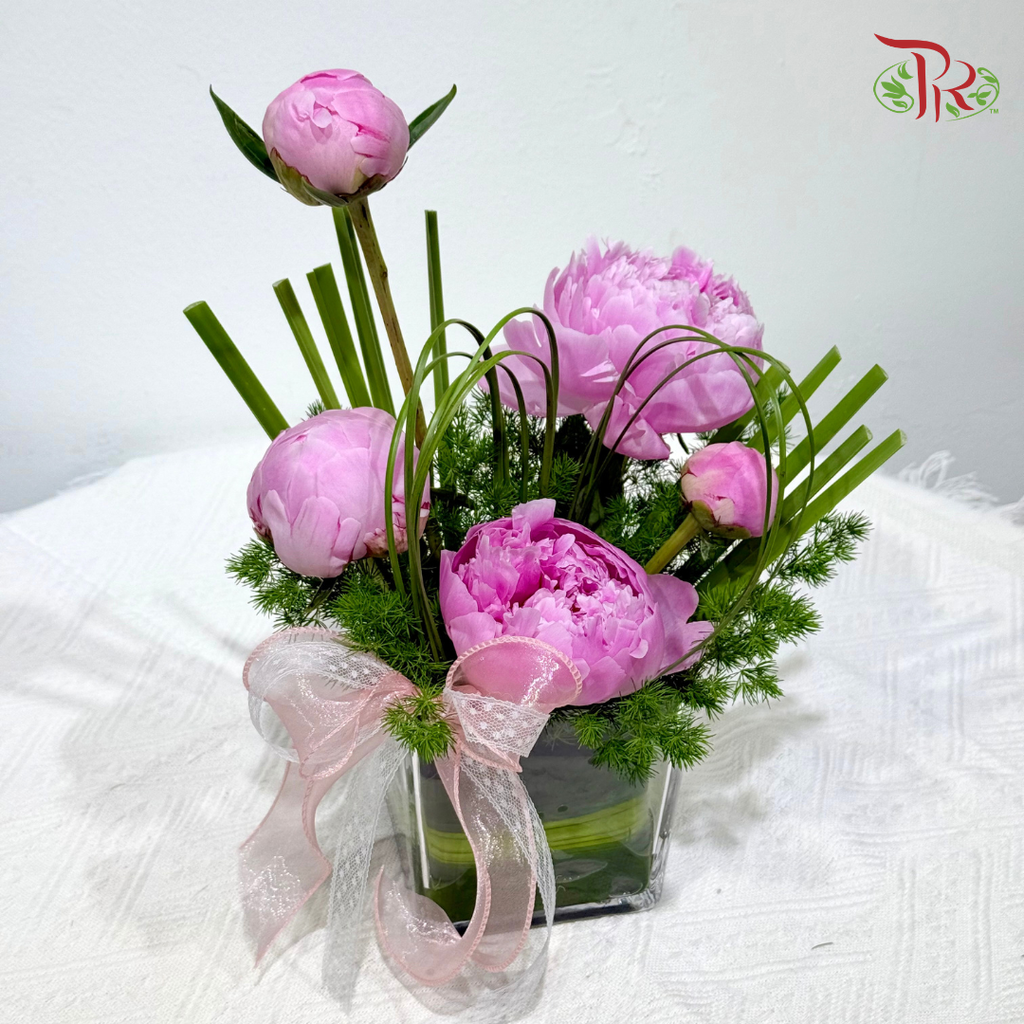 Fresh Meadow Peony Arrangement (With Vase)