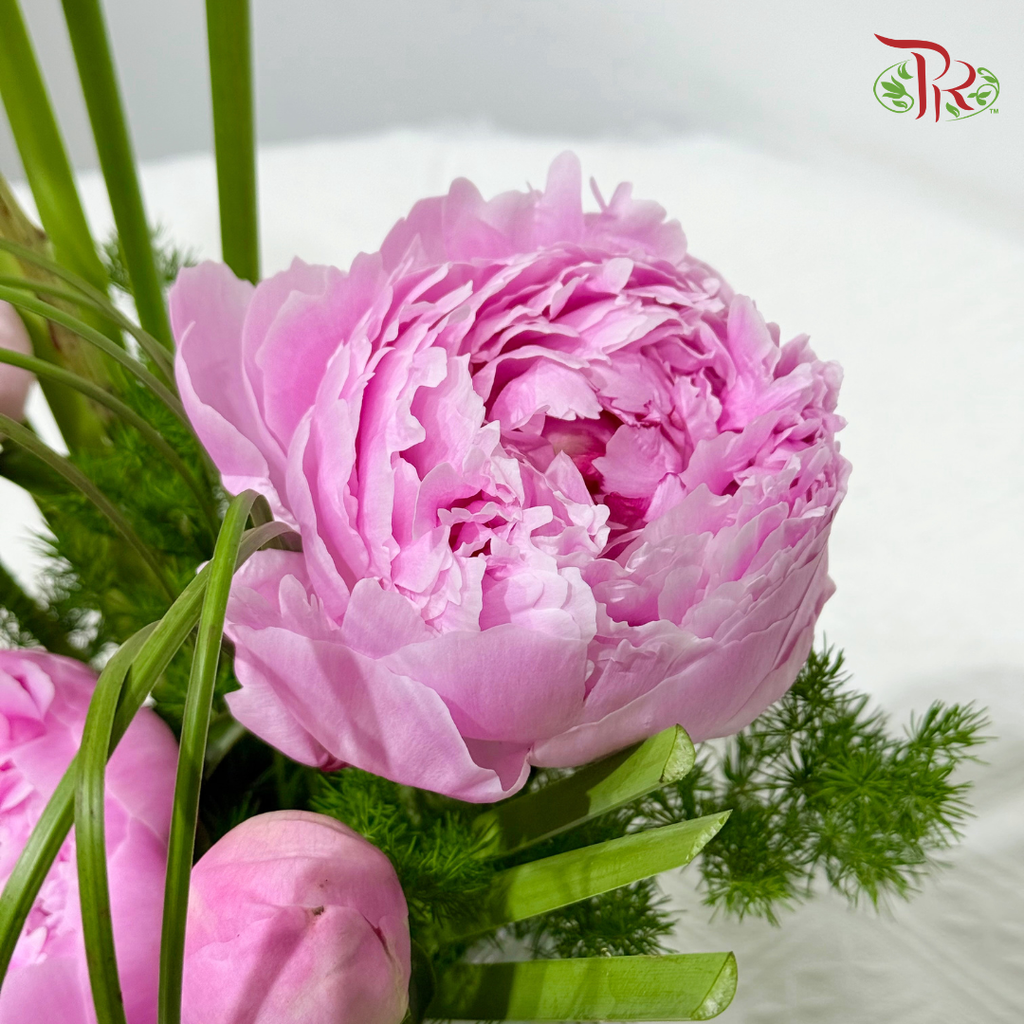 Fresh Meadow Peony Arrangement (With Vase)