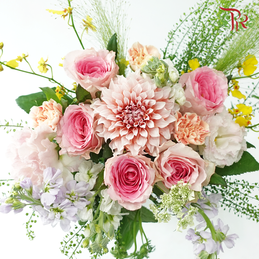 Signature Weekly Flower Bunch - Fab Beauty (Dahlia, Rose, Matthiola & Dancing Lady) (Big Size)