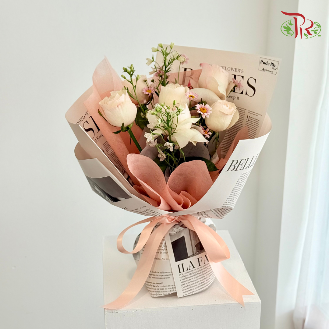 Signature Weekly Flower Bunch - Sweet Peach Darling (Medium Bunch)