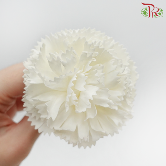 15 Bloom Carnations Soap Flower - White-White-Pudu Ria Florist-prflorist.com.my