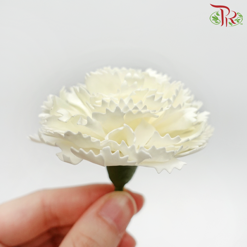 15 Bloom Carnations Soap Flower - White-White-Pudu Ria Florist-prflorist.com.my