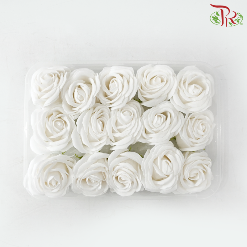 15 Blooms Korean Soap Flower - White