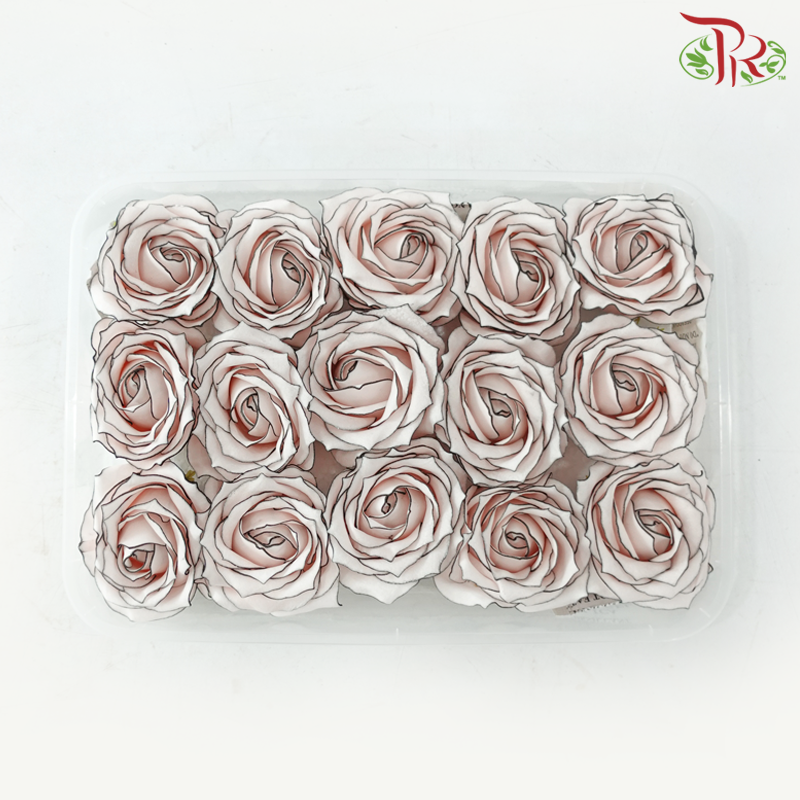 Soap Premium Rose Flower - Pink With Black Liner ( 15 blooms )