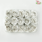 Soap Premium Rose Flower - White With Black Liner ( 15 blooms )