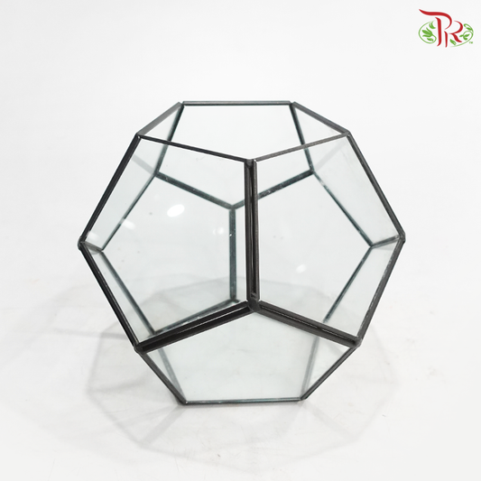 16Y1918G - Glass Hexagon Terrarium Vase (Grey Colour)