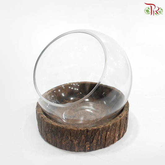 16Y3020 Terrarium Vase With Wooden Holder