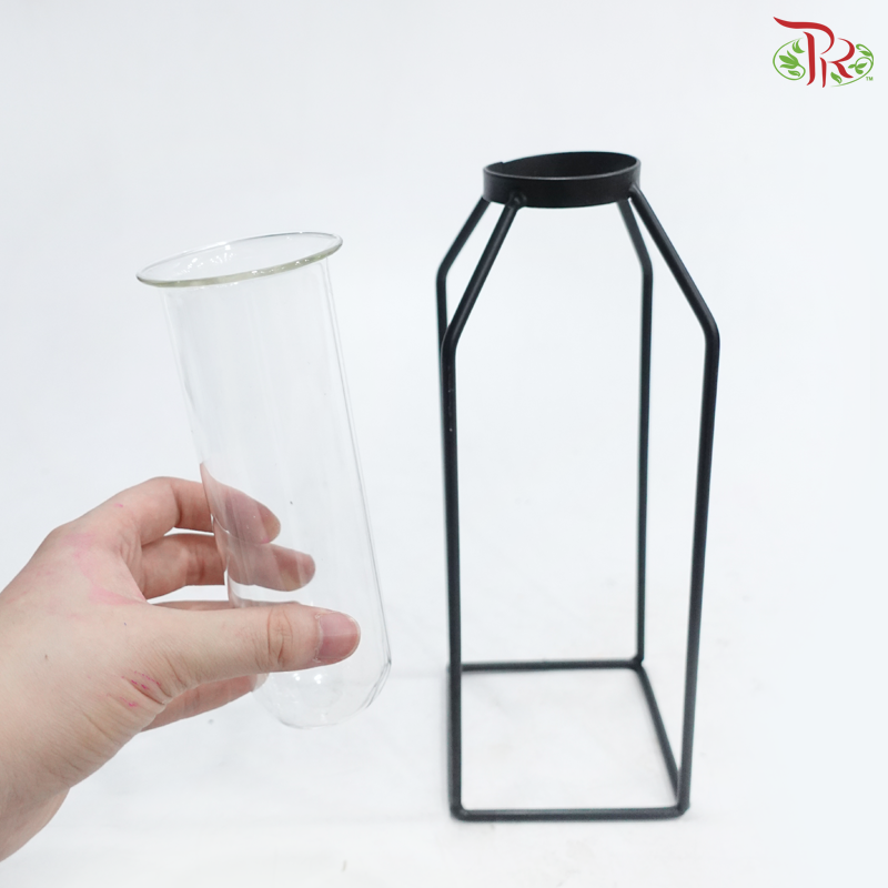 16Y3043 - Glass Tube Frame Vase