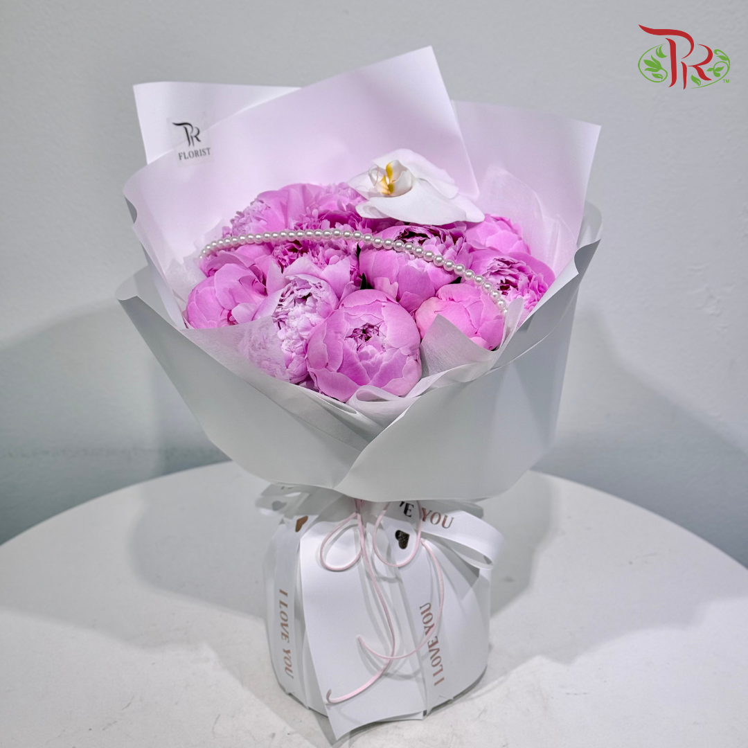 【520 Valentine】Blush Pearl Peony Hand Bouquet