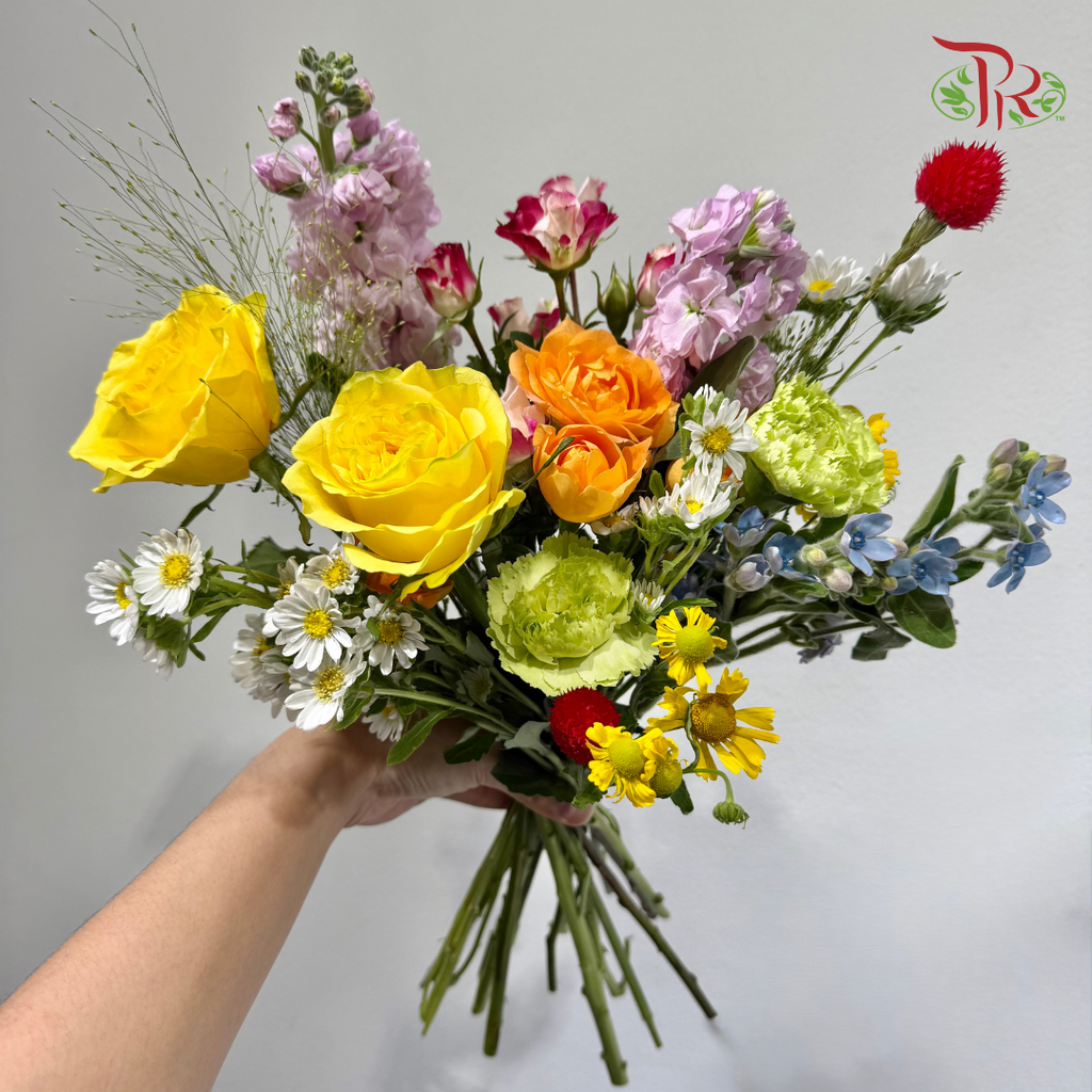 Signature Weekly Flower Bunch - Rainbow Bloom Symphony (Medium Bunch)