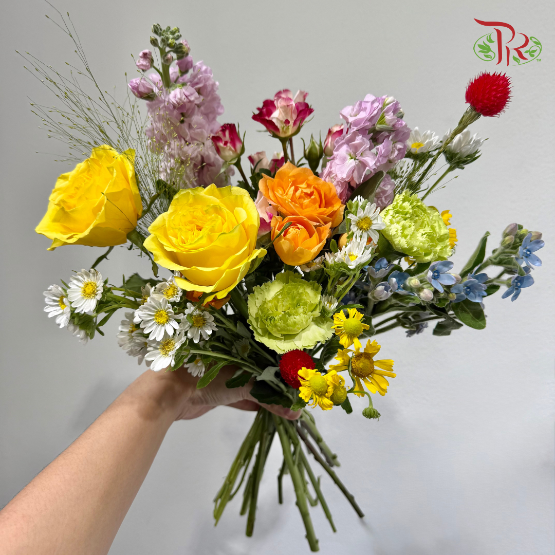 Signature Weekly Flower Bunch - Rainbow Bloom Symphony (Medium Bunch)
