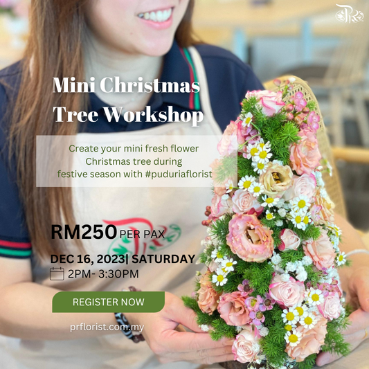 December- Fresh Cut Flower Mini Christmas Tree 2023 - Pudu Ria Florist