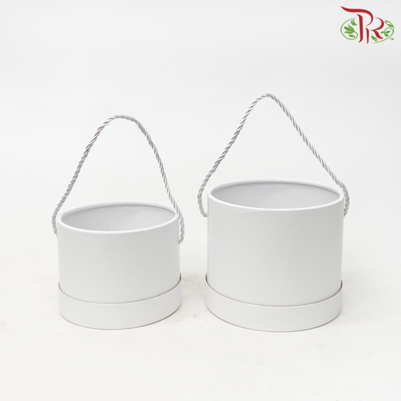1'SET / Round Box Set - White (FBB036#3)-White-Pudu Ria Florist-prflorist.com.my