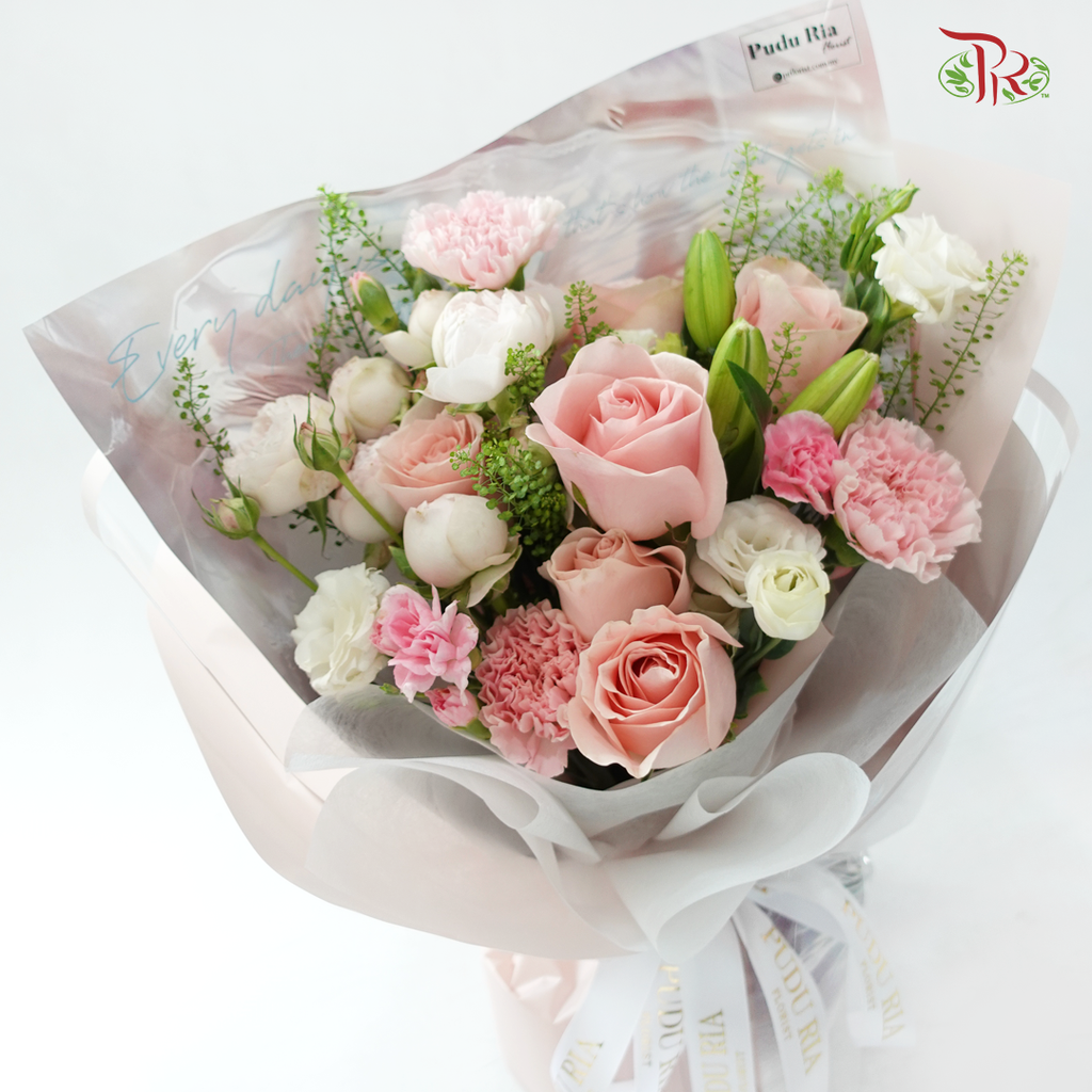 Signature Weekly Flower Bunch - Blush Lily Bouquet (Big Bunch)