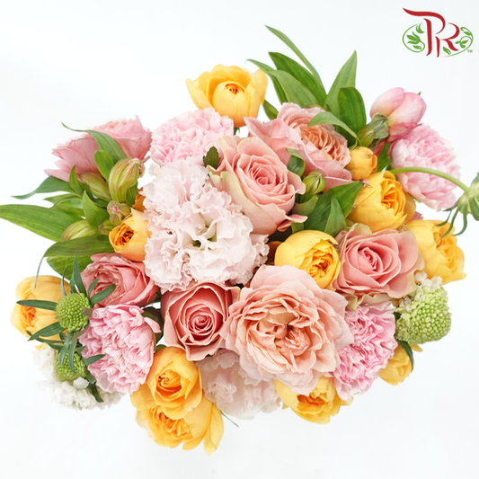 Signature Weekly Flower Bunch - Summer Romance (Rose Spray, Rose, Scabiosa, & Alstroemeria) (Big Size)