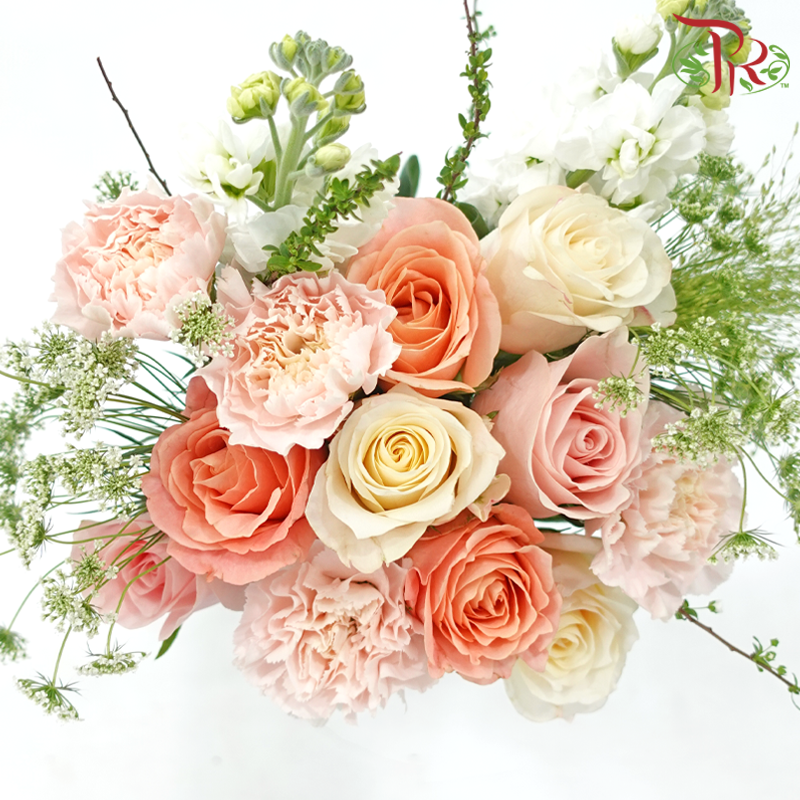 Signature Weekly Flower Bunch - Celeste Garden (Rose, Snowflake, Matthiola & Ammi Majus) (Big Size)