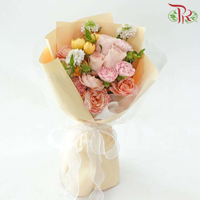 Signature Weekly Flower Bunch - Summer Romance (Rose Spray, Rose, Scabiosa, & Alstroemeria) (Big Size)