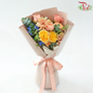 Signature Weekly Flower Bunch - Tangerine Tango (Gerbera, Carnation, Rose & Wax Flower) (Medium Size)