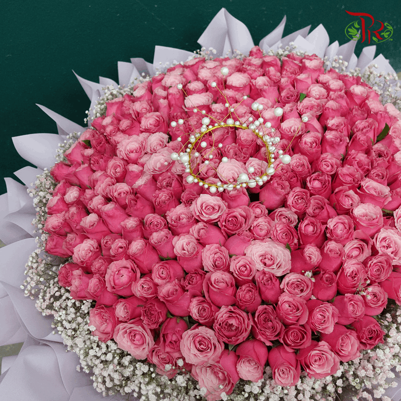 200 stems Roses Flowers Arrangement In PINK (Non Portable Style)-Pudu Ria Florist-prflorist.com.my