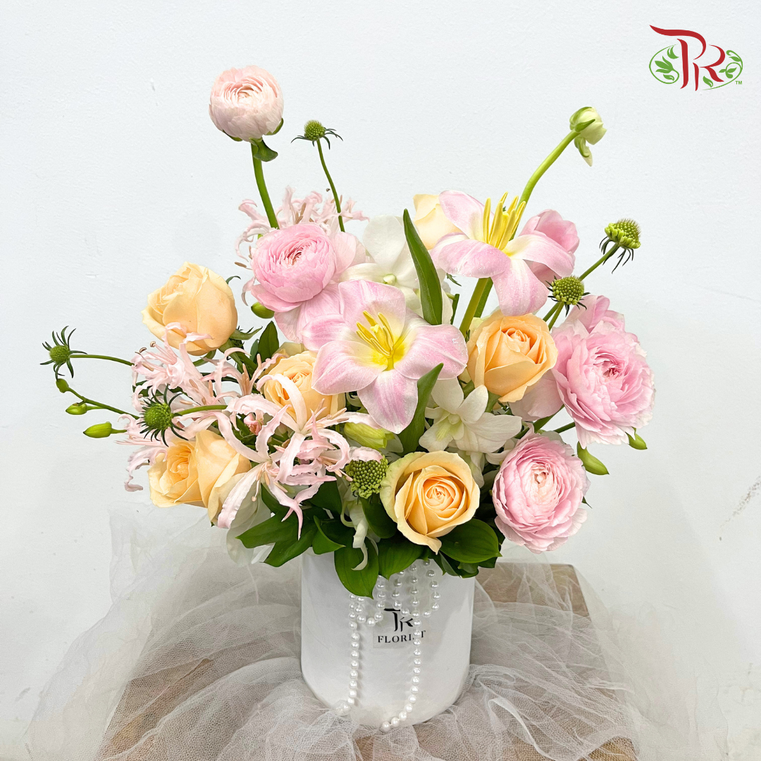 Blush Symphony - Flower Box Arrangement