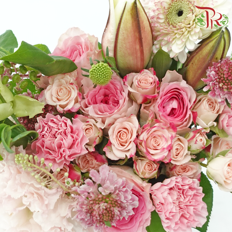 Signature Weekly Flower Bunch - Pink Oasis (Lily, Rose Spray, Eustoma & Gerbera) (Big Size)