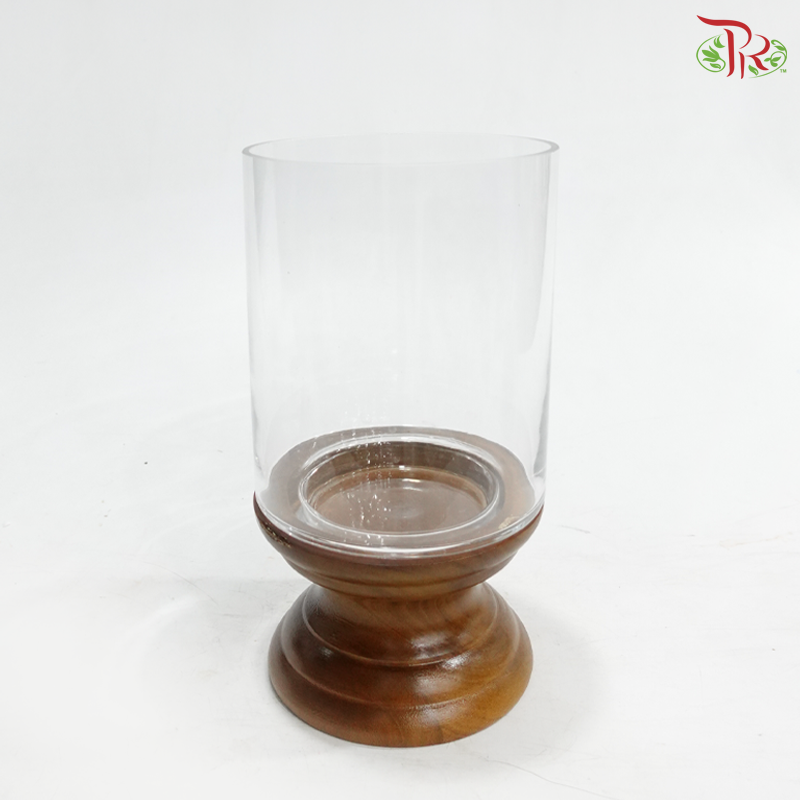Y276727W - Glass Jar With Wood Stand
