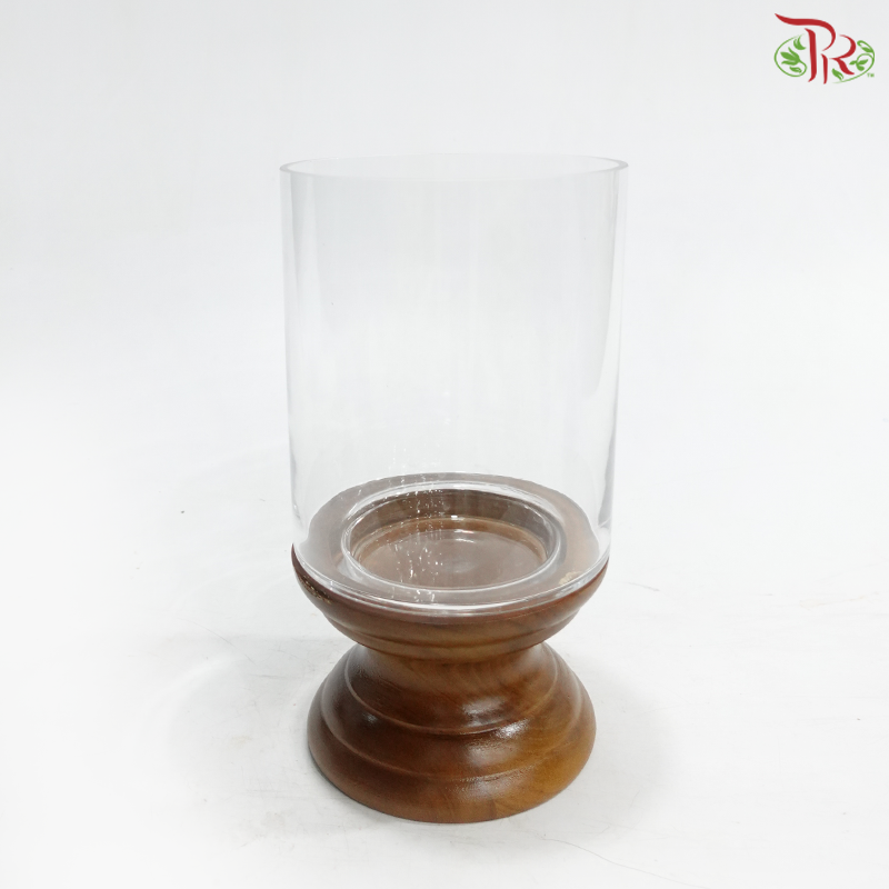 Y276739W - Glass Jar With Wood Stand
