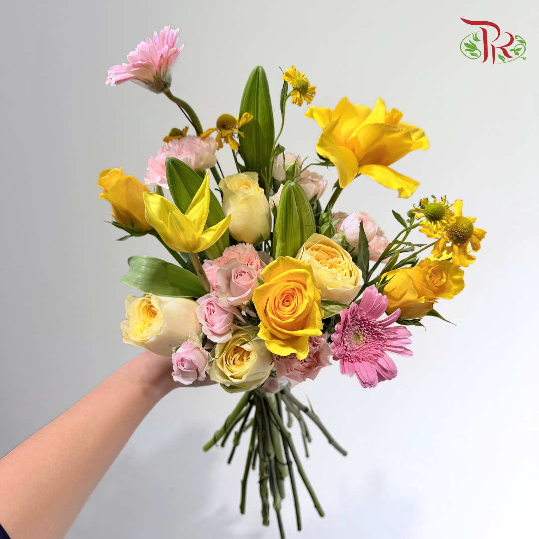 Signature Weekly Flower Bunch - Sunny Pink Swirl (Medium Bunch)