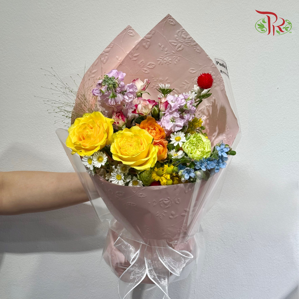 Signature Weekly Flower Bunch - Rainbow Bloom Symphony (Medium Bunch)